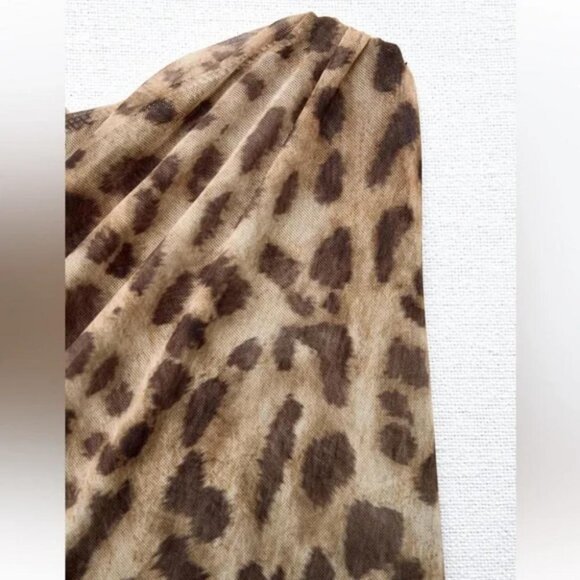 ZARA DRAPED ASYMMETRICAL TULLE BODYSUIT - Picture 4 of 4